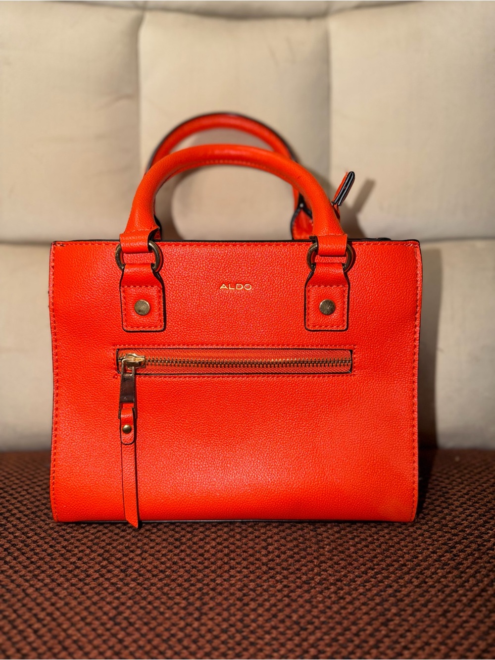 ALDO Bright Orange Top-Handle Satchel